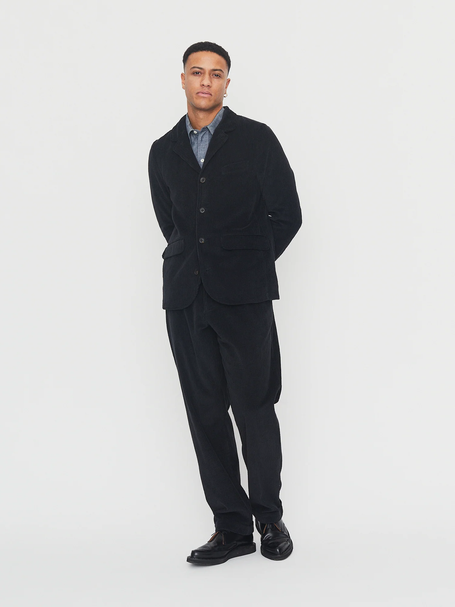 SUNE 30-35-2 | Classic Pleated Trousers | Dusty Black - Image 7
