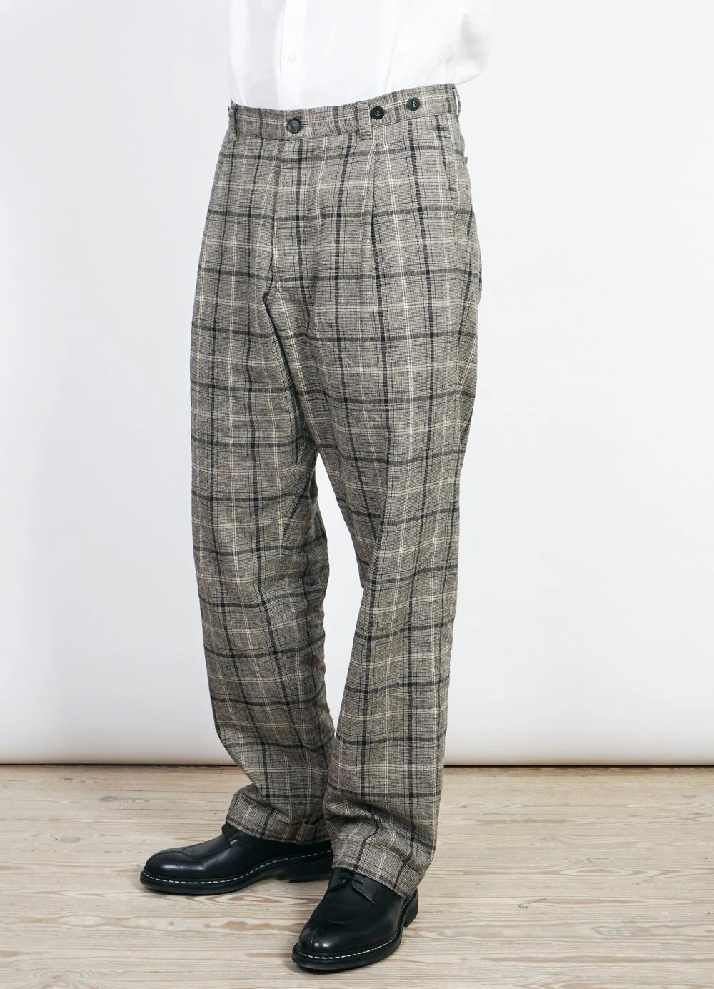 SUNE | Classic Pleated Trousers | Check 1 - Image 3