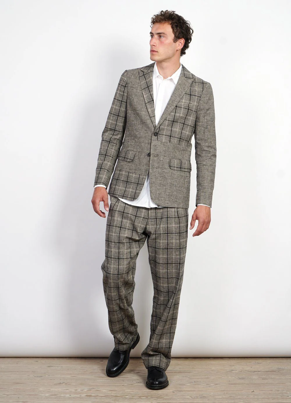 SUNE | Classic Pleated Trousers | Check 1 - Image 6