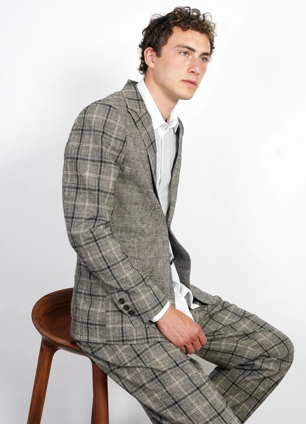 SUNE | Classic Pleated Trousers | Check 1 - Image 7