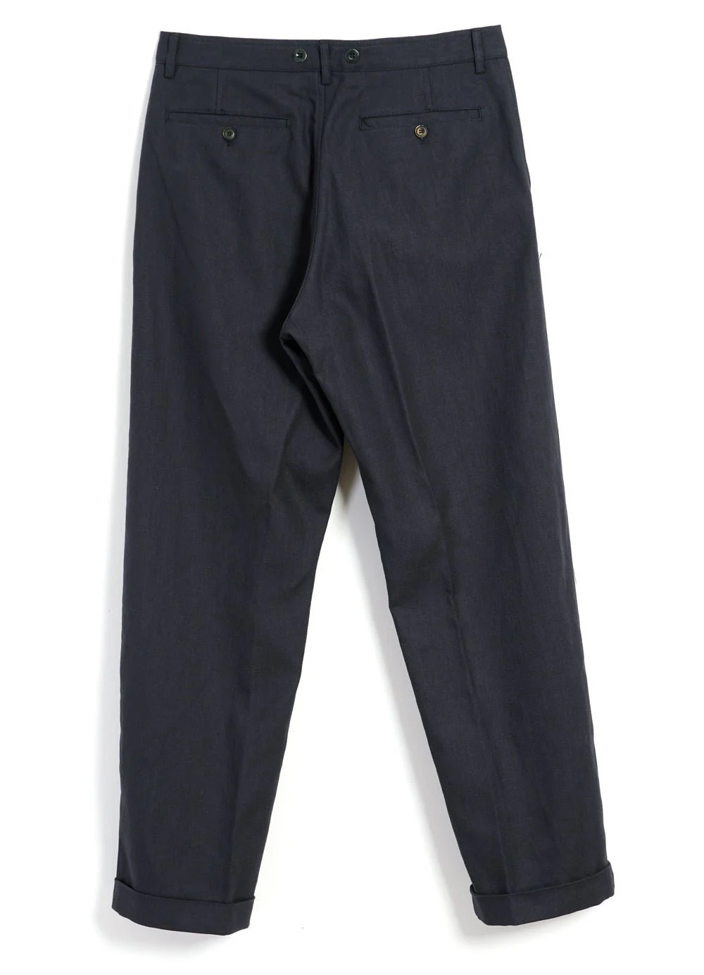 SUNE | Pleated Wide Cut Trousers | Dark Blue - Image 6