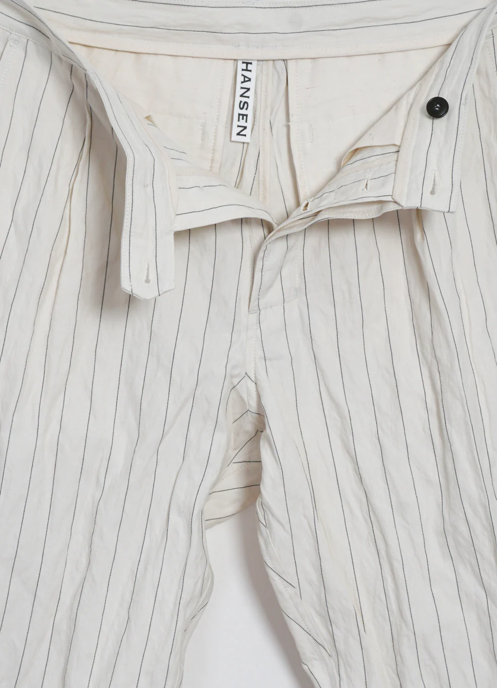 SUNE | Classic Pleated Trousers | Ecru Pin - Image 3