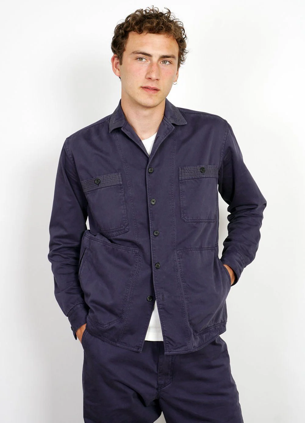 SUNNY | Casual Dyed Over-shirt | Navy - Image 2
