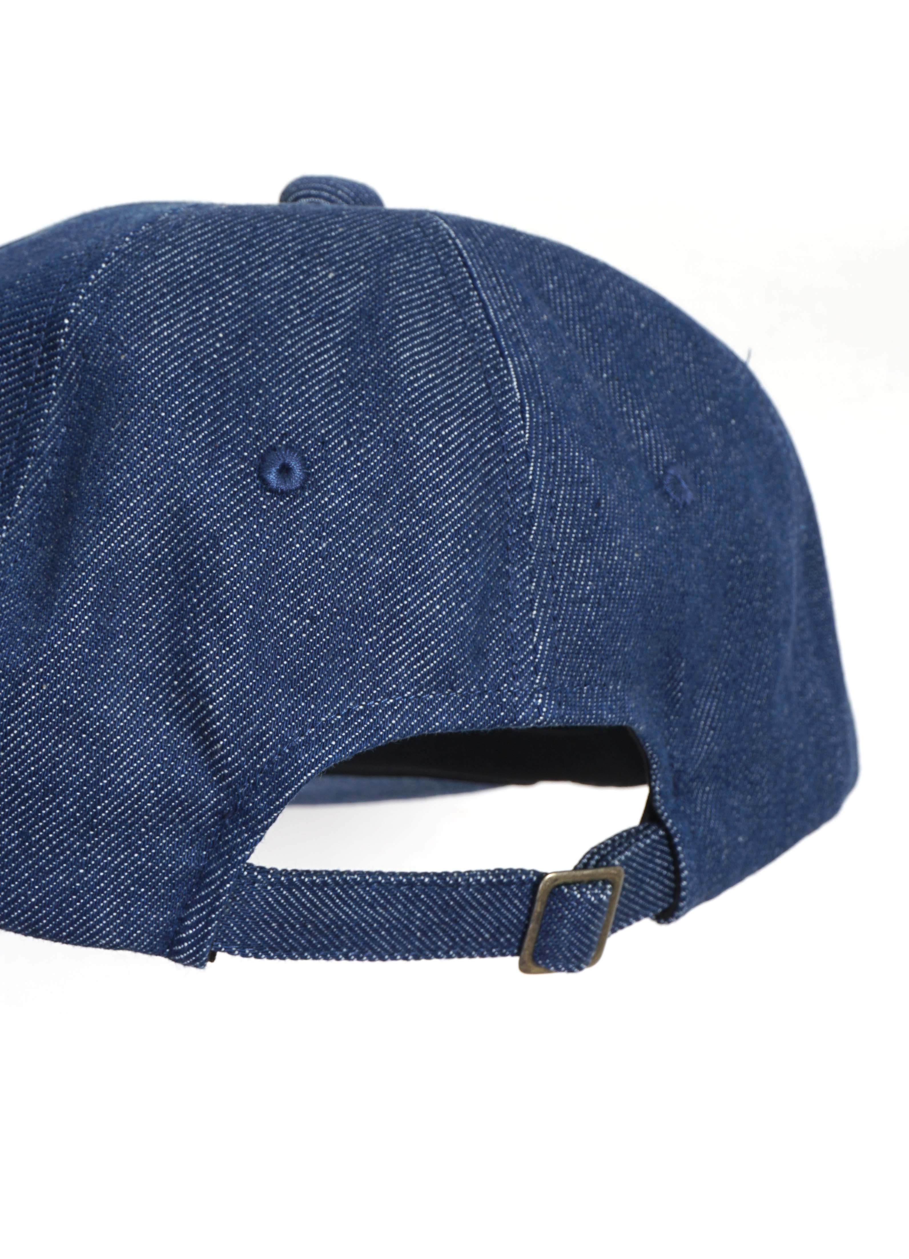 THE DENIM DIED | Embroidered 11.5oz Denim Baseball Cap | Indigo - Image 2