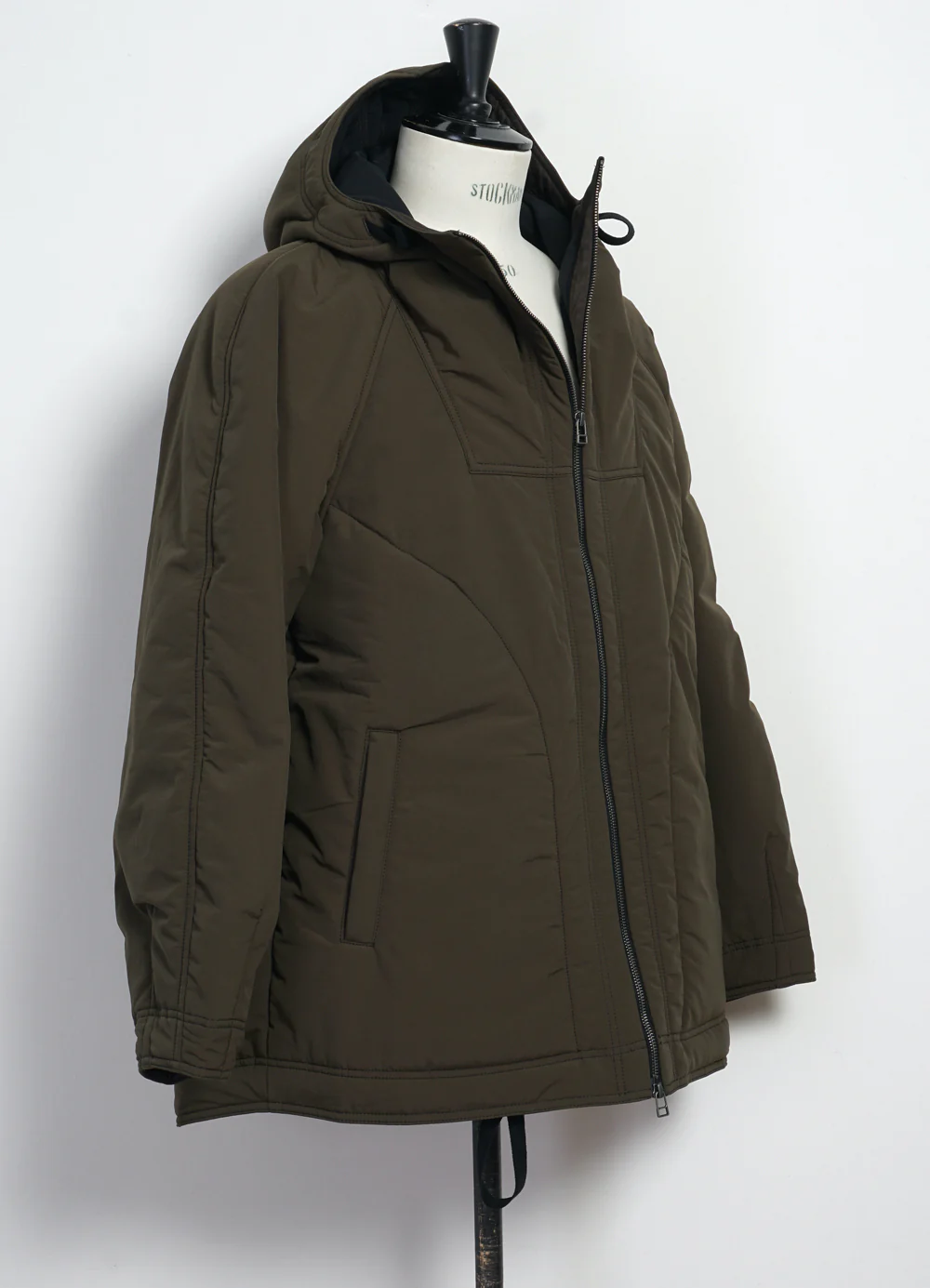 THOMAS 28-23-6 | Loose Padded Hood Jacket | Padded Olive - Image 4