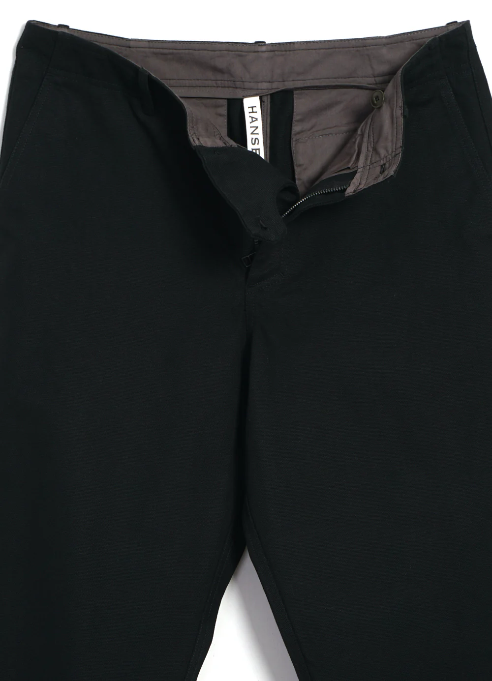 TRYGVE 27-90-2 | Wide Cut Cropped Trousers | Black Canvas - Image 5