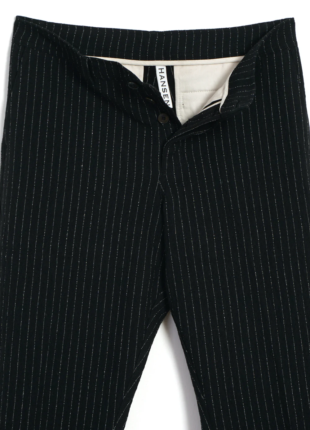 TYGE | Wide Cut Cropped Trousers | Big Pin Black - Image 2