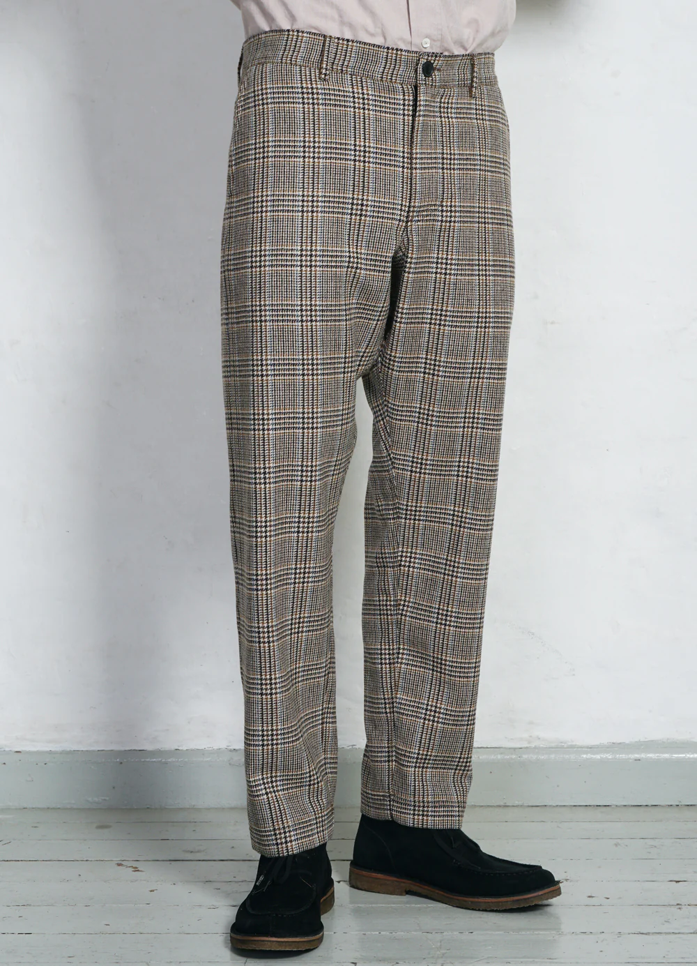 TYGE | Wide Cut Cropped Trousers | Classic Checks - Image 5