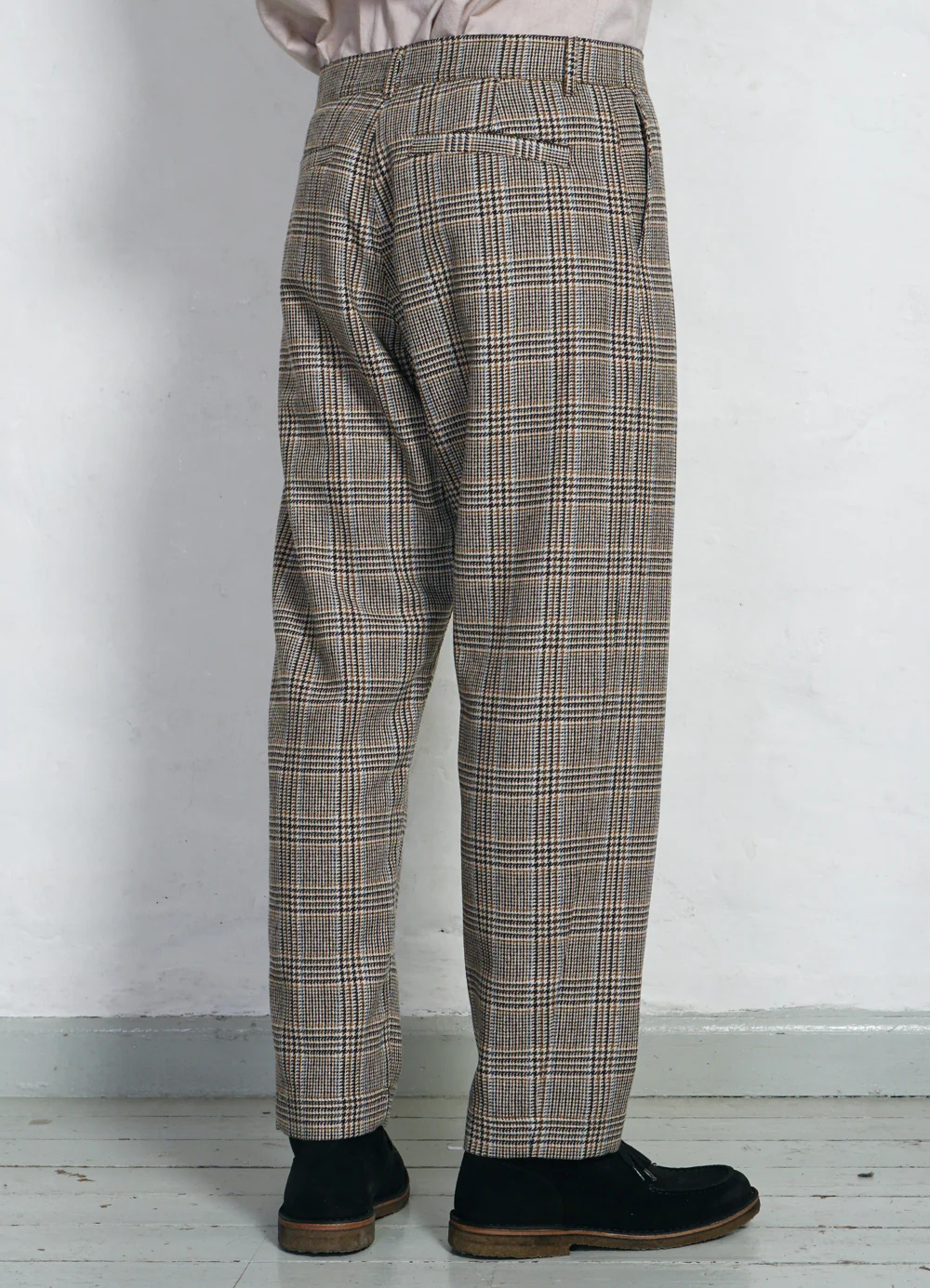 TYGE | Wide Cut Cropped Trousers | Classic Checks - Image 6