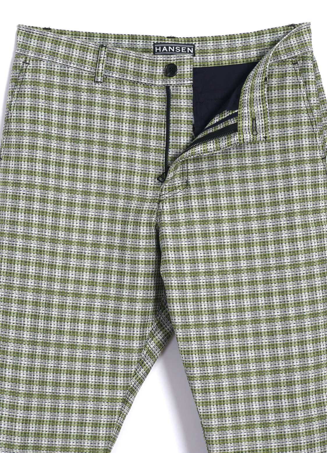 TYGE | Wide Cut Cropped Trousers | Sashiko Green - Image 4