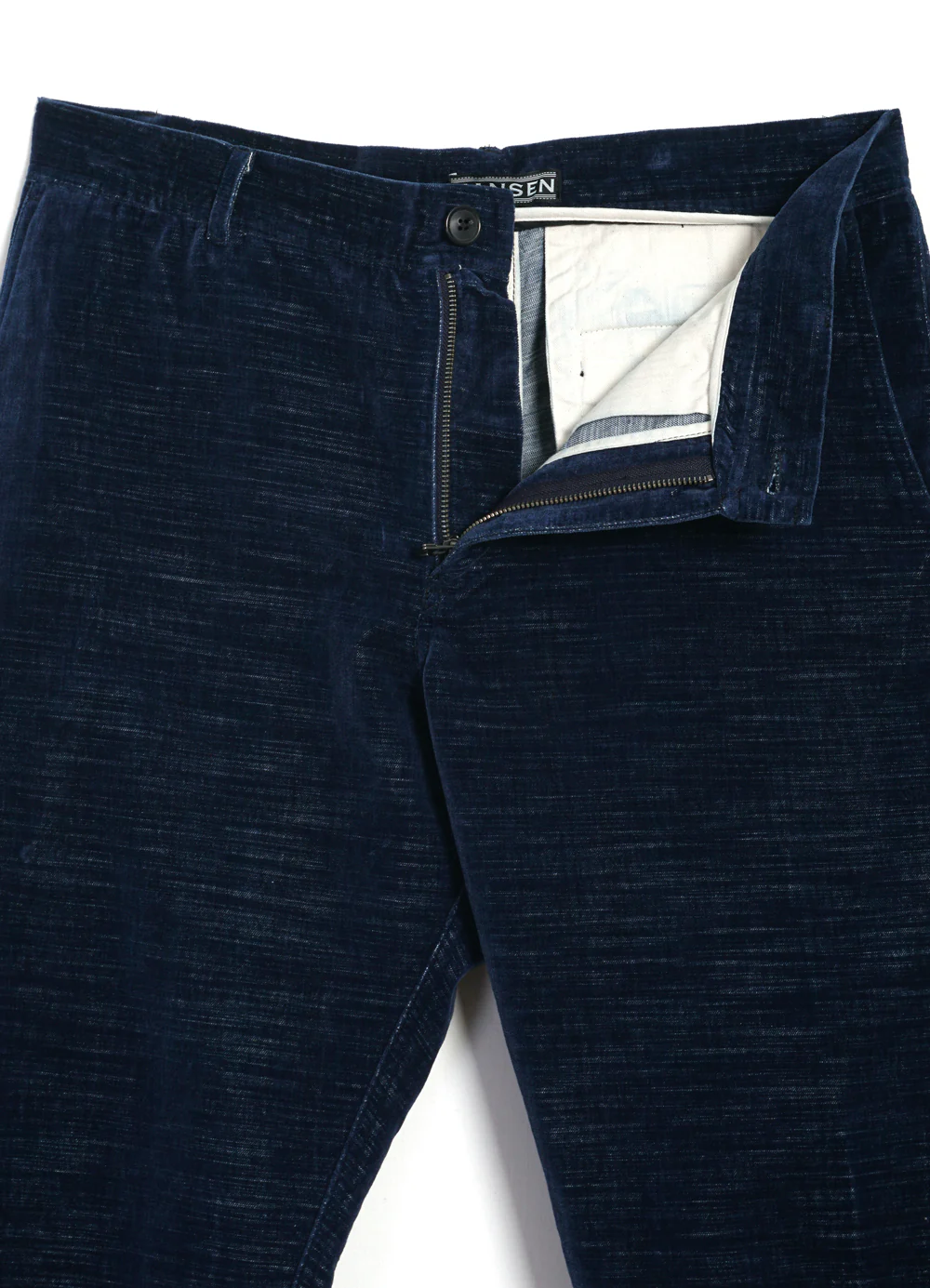 TYGE | Wide Cut Cropped Trousers | Velvet Indigo - Image 5