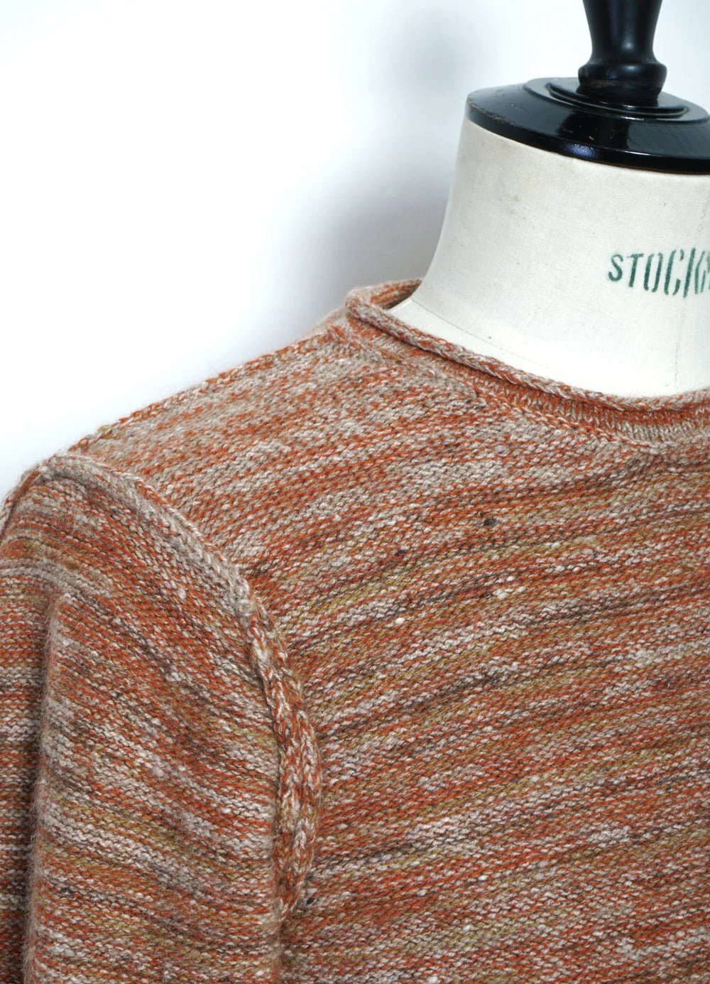 VARIED STRIPE | Merino & Cashmere Tunic Sweater | Clementine - Image 3