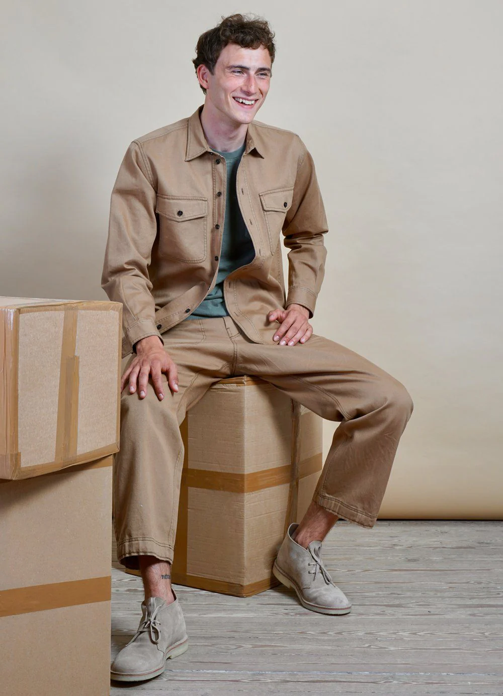 VILLE | Loose Fit Trousers | Cardboard - Image 2