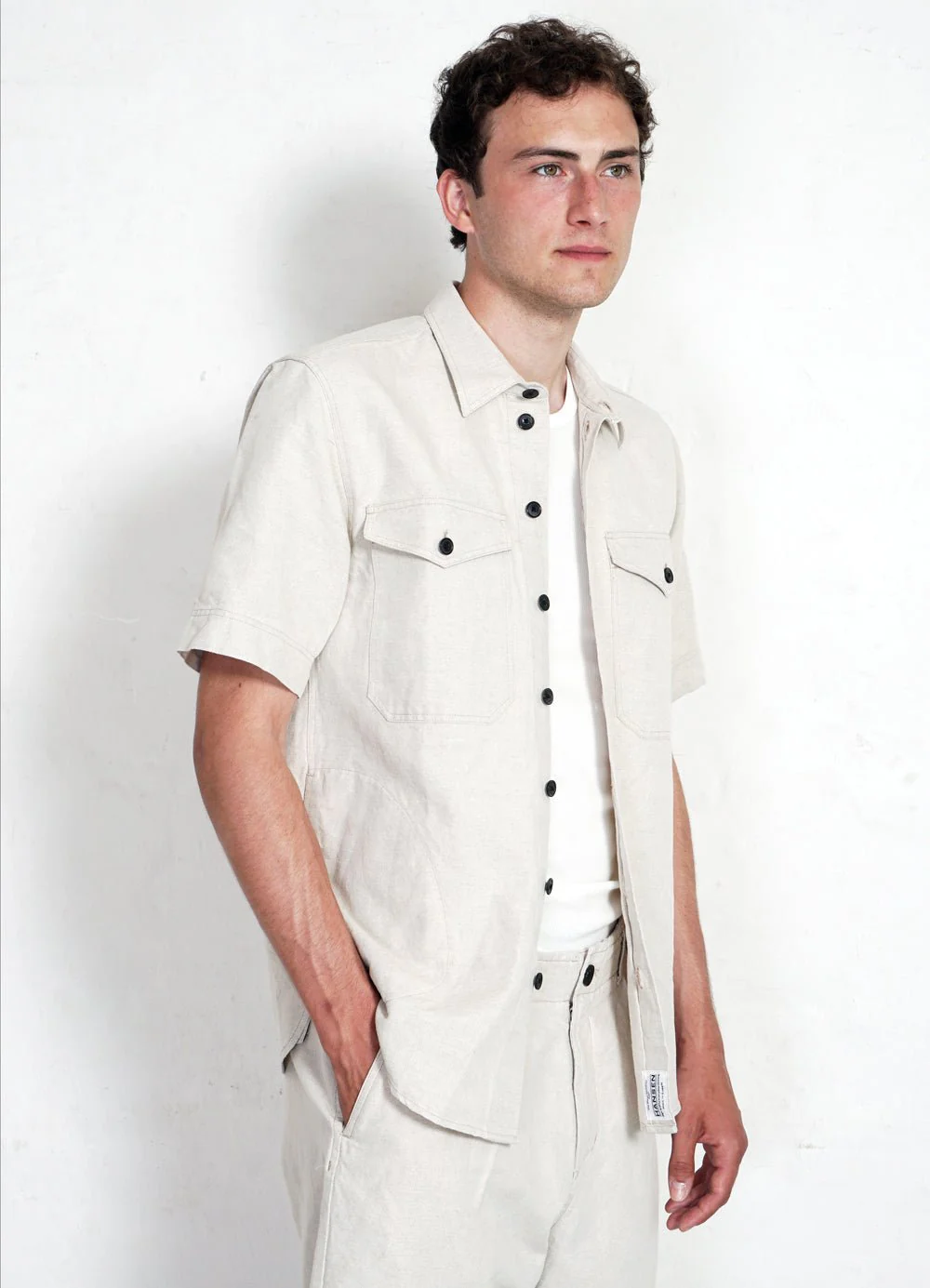 VILLY | Short Sleeve Shirt | Flax Nature - Image 2