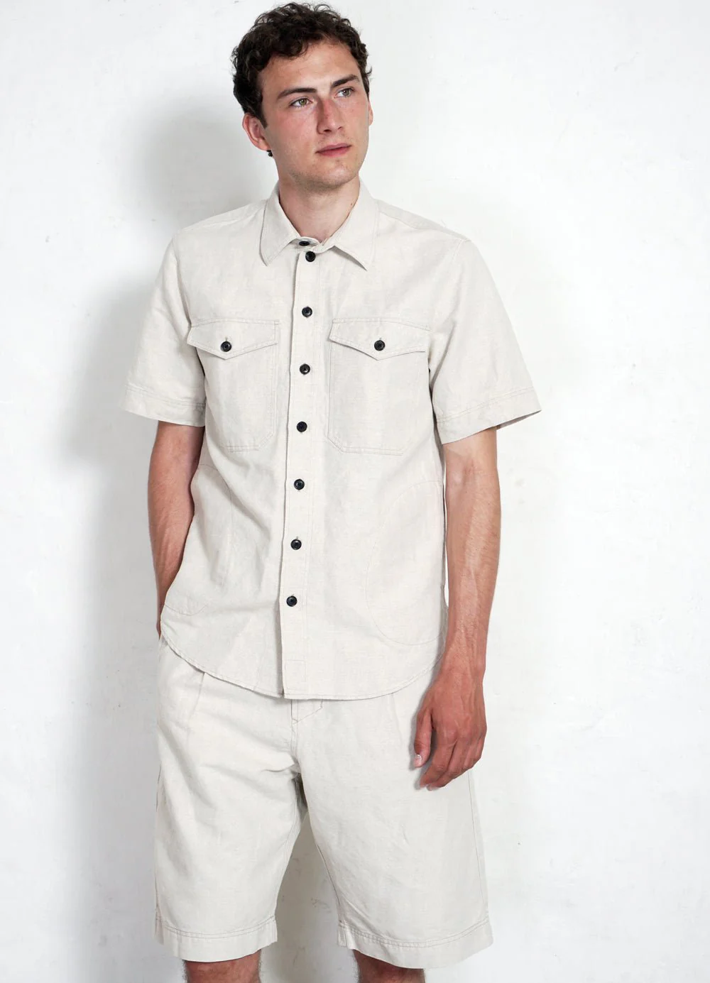 VILLY | Short Sleeve Shirt | Flax Nature - Image 3