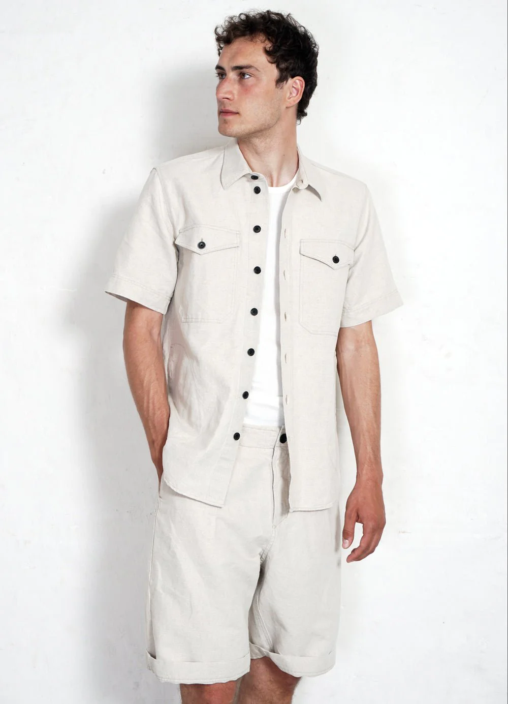 VILLY | Short Sleeve Shirt | Flax Nature - Image 4