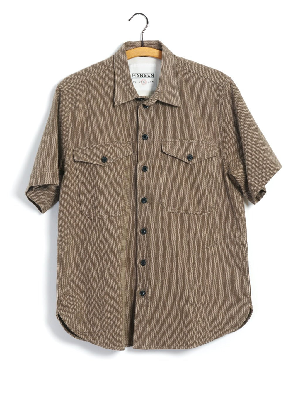 VILLY | Short Sleeve Shirt | Khaki Sashiko