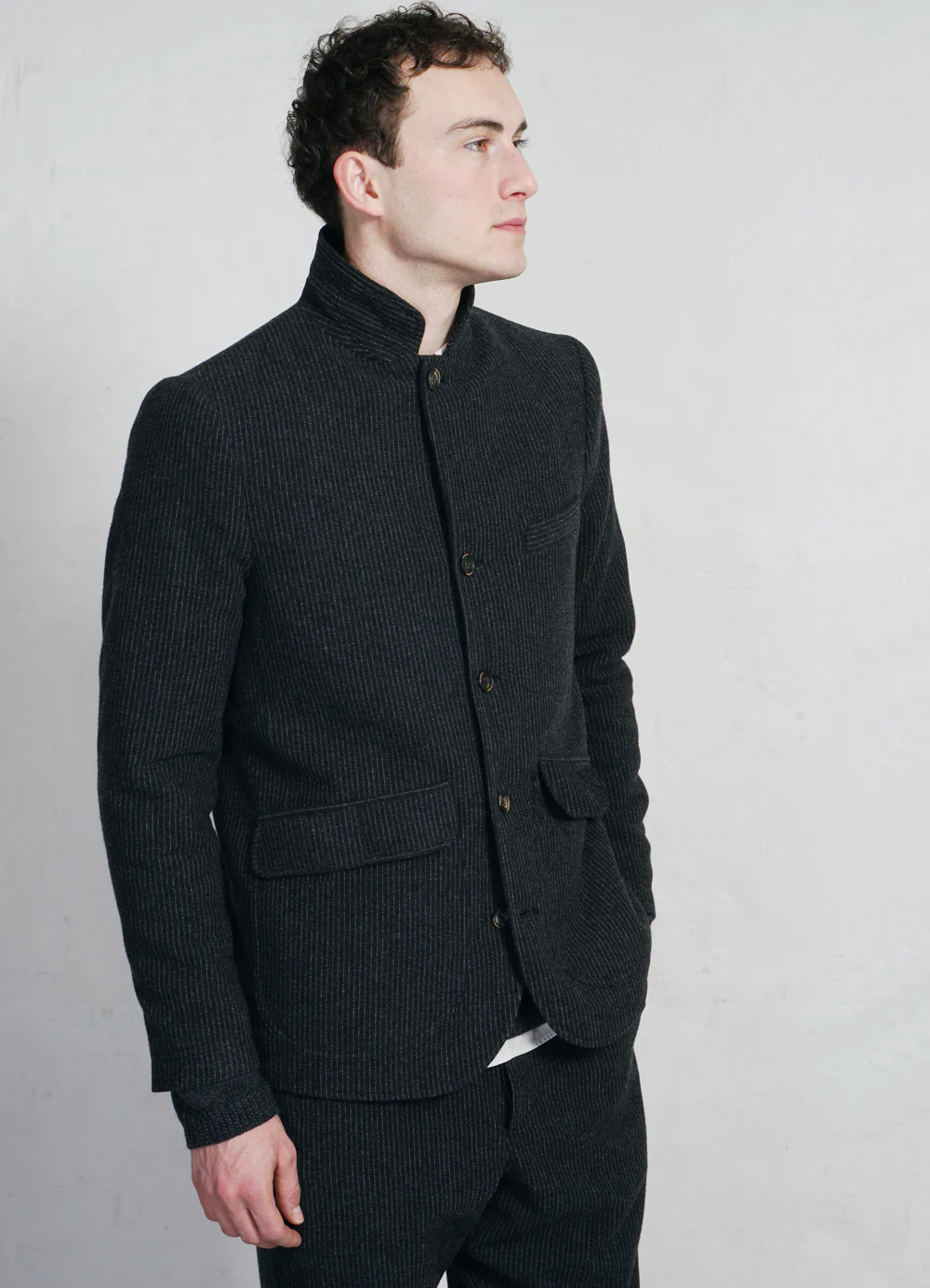 VINCENT | Casual Blazer Jacket | Black Wool Pin - Image 2