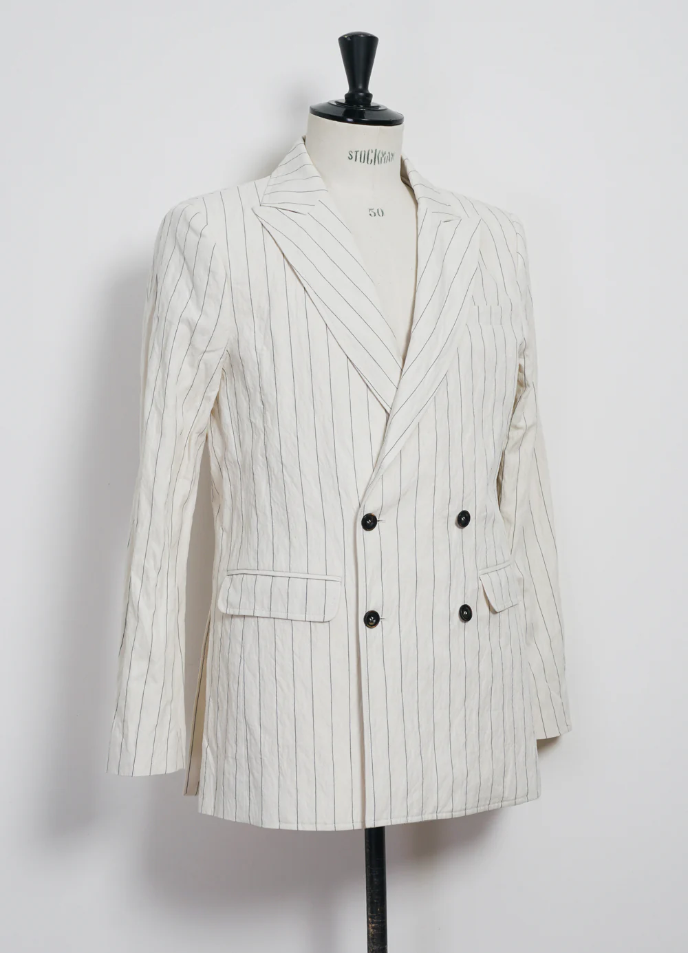 WERNER | Classic Double Breasted Blazer | Ecru Pin - Image 3