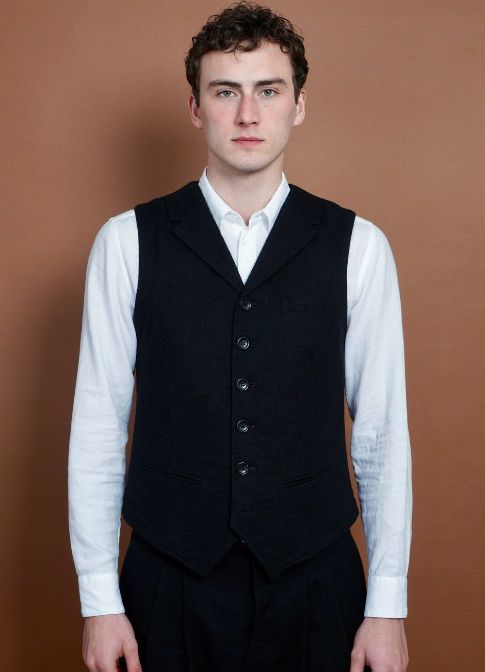 WILLIAM | Lapel Waistcoat | Black - Image 3