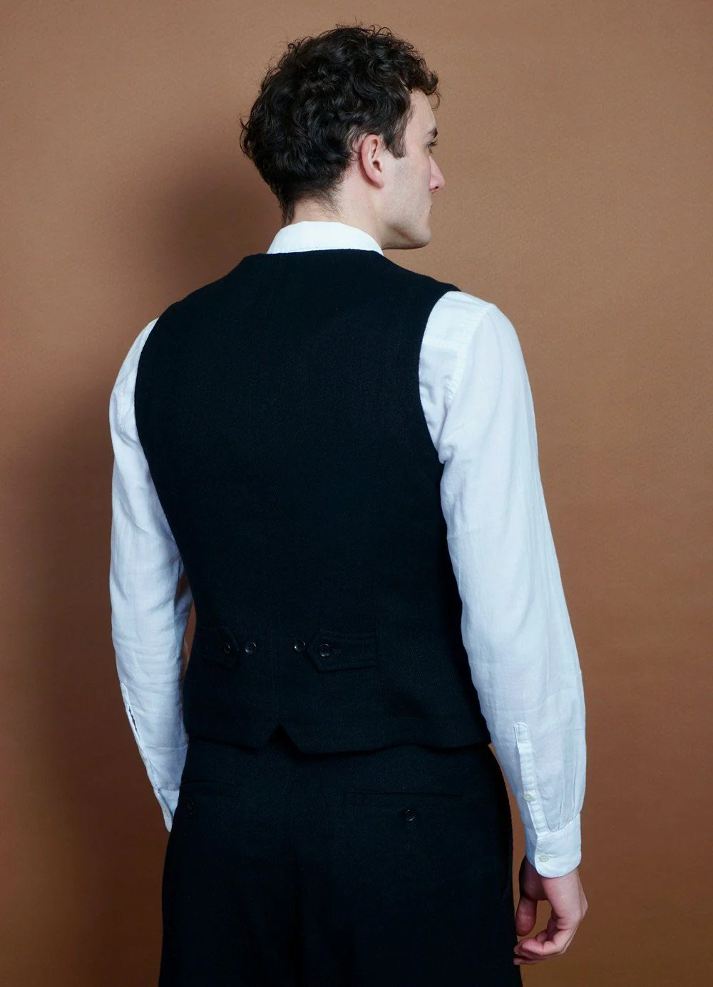 WILLIAM | Lapel Waistcoat | Black - Image 4