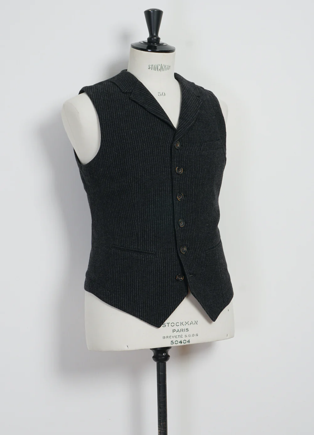 WILLIAM | Lapel Waistcoat | Black Wool Pin - Image 3