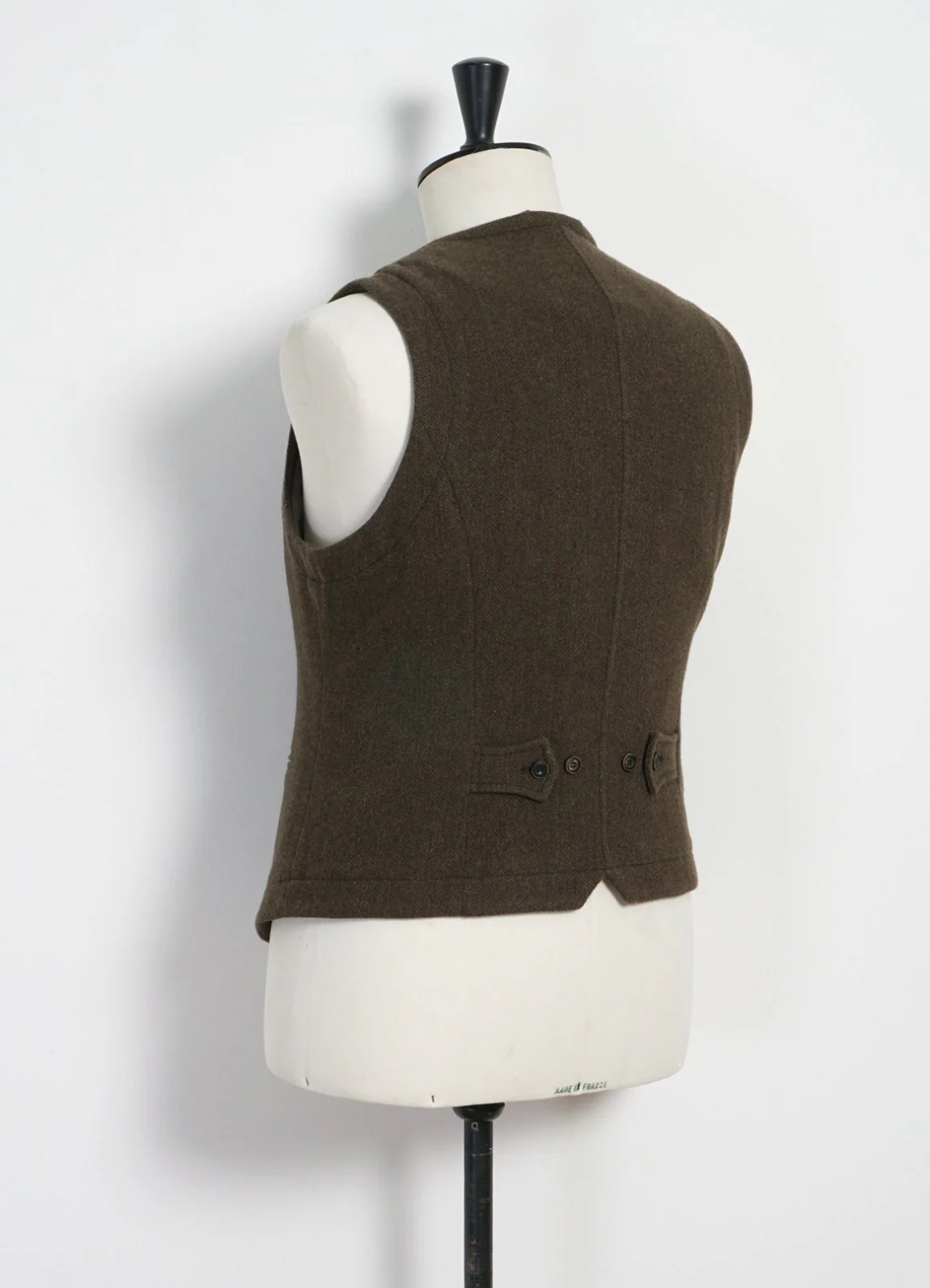 WILLIAM | Lapel Waistcoat | Brown Herringbone - Image 4