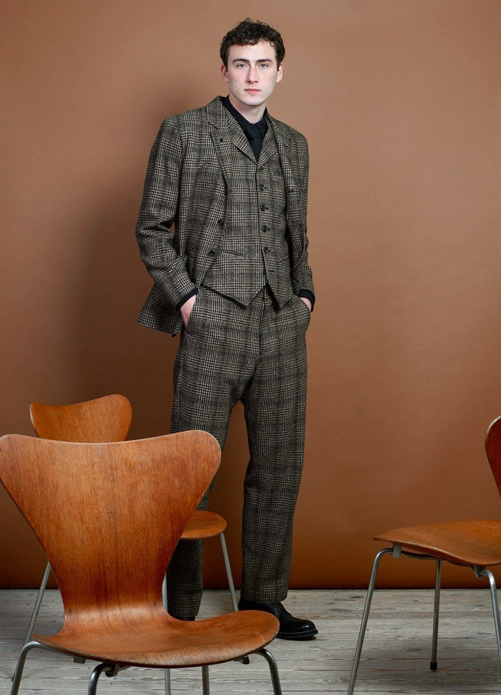 WILLIAM | Lapel Waistcoat | Checkered - Image 3