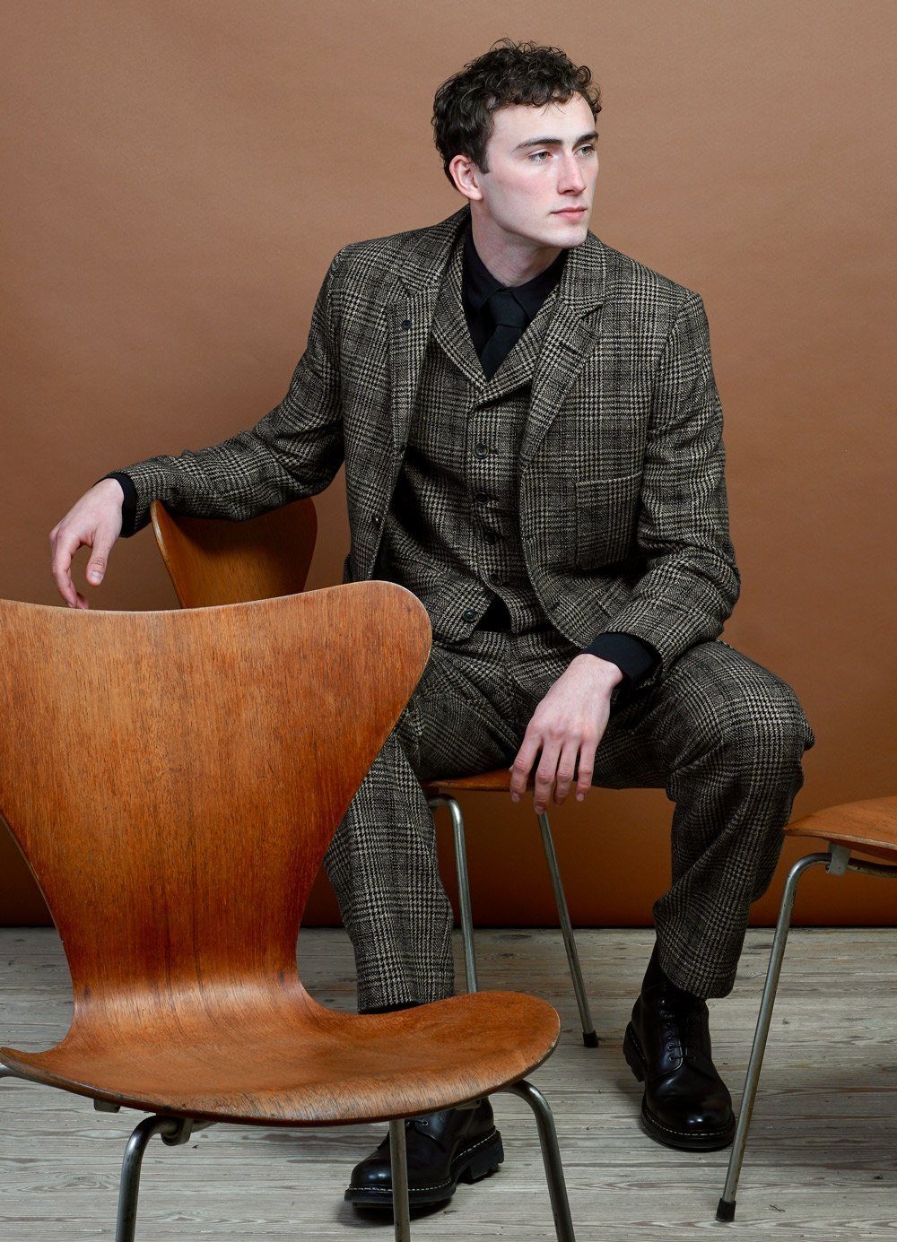 WILLIAM | Lapel Waistcoat | Checkered - Image 4