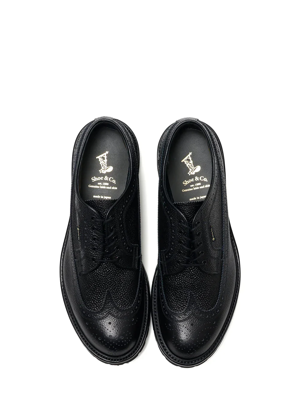 WING-TIP | Gore-Tex Brogue Leather Shoe | Black - Image 4